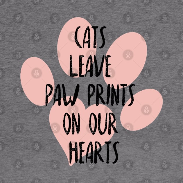 Cats leave paw prints on our hearts, Cat owner gift idea, Cat mom and cat dad by ArtfulTat